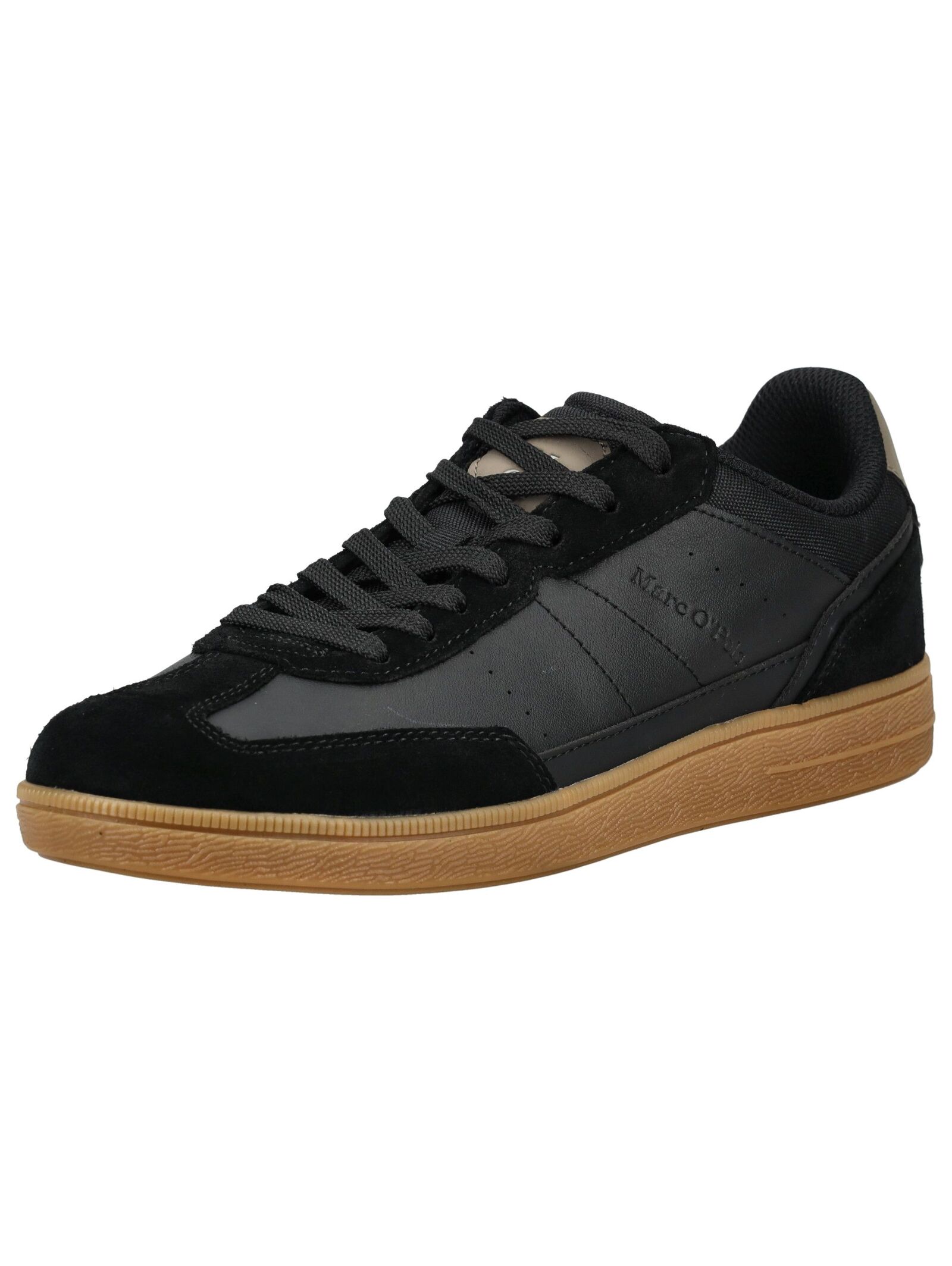 Sneaker MARC O'POLO "Marc O'Polo Sneaker Leder", Herren, Gr. 44, schwarz, braun, Leder, Schuhe Sneaker
