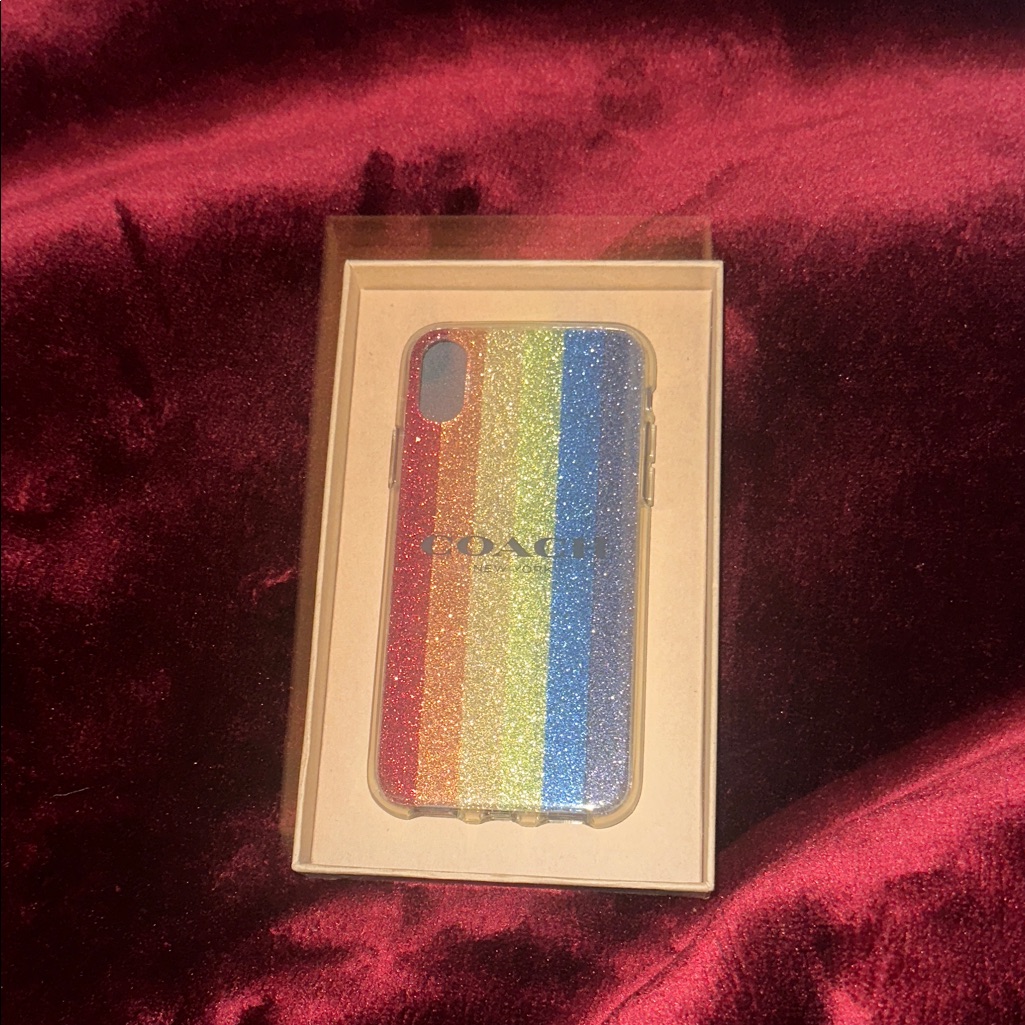 Coach Cell Phones & Accessories | Coach Multicolor Glitter Phone Case | Color: Orange/Red | Size: Os