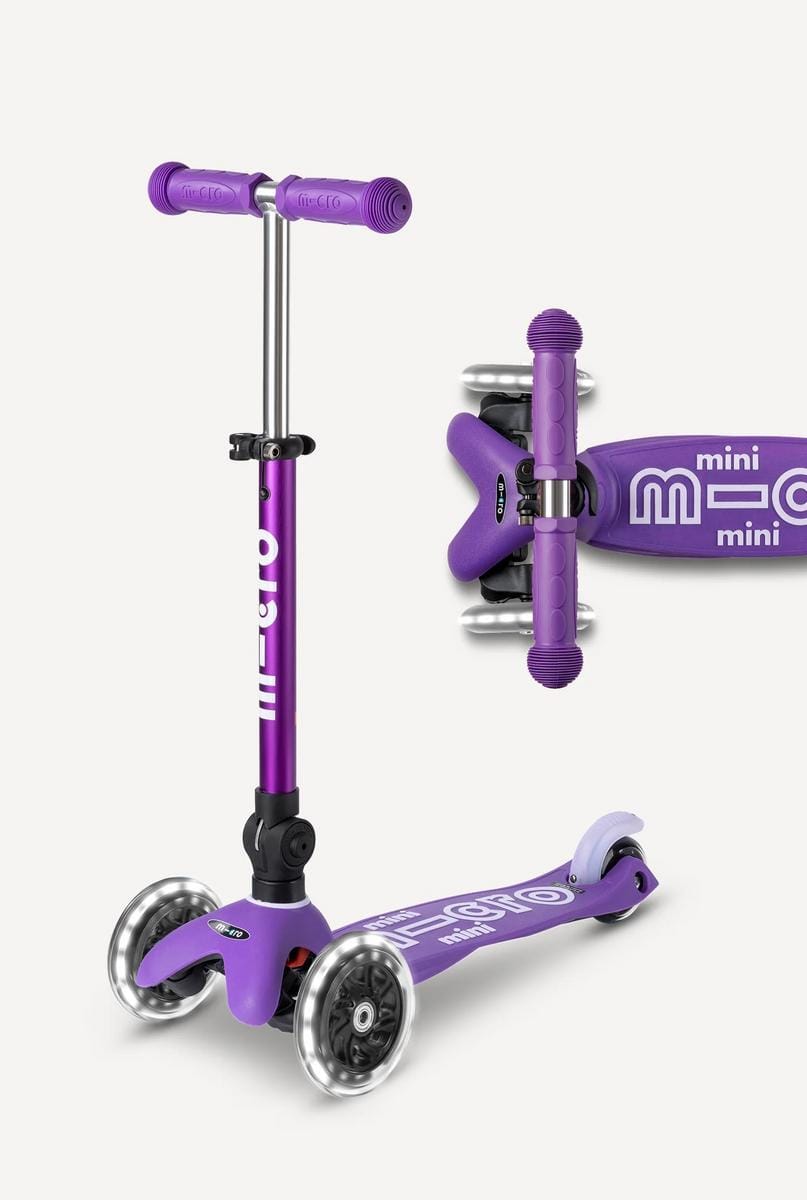 Micro Kickboard Micro Mini Deluxe Foldable LED Scooter - Purple