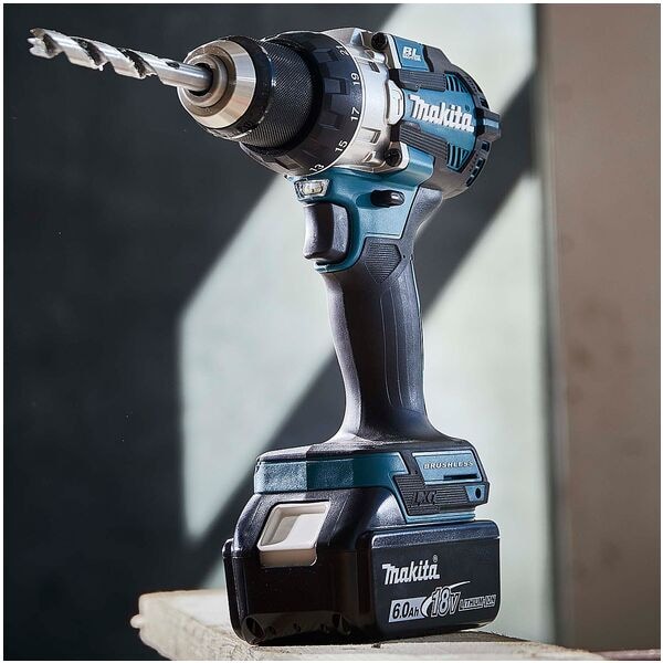 makita Akku-Schlagbohrschrauber »DHP489RTJ« 2 Akkus, Koffer, Ladegerät, Zubehör blau, 8.1x26.1x17.5 cm Image