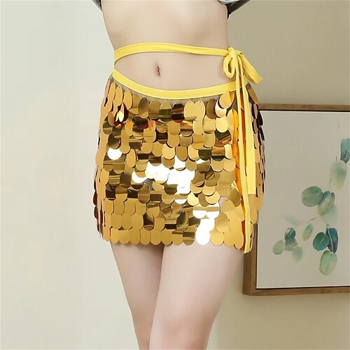 Vêtements de danse Samba Jupes à Sequins Jupes de Danse du Ventre Rave Mini Jupe Enveloppantel Costume de Performance