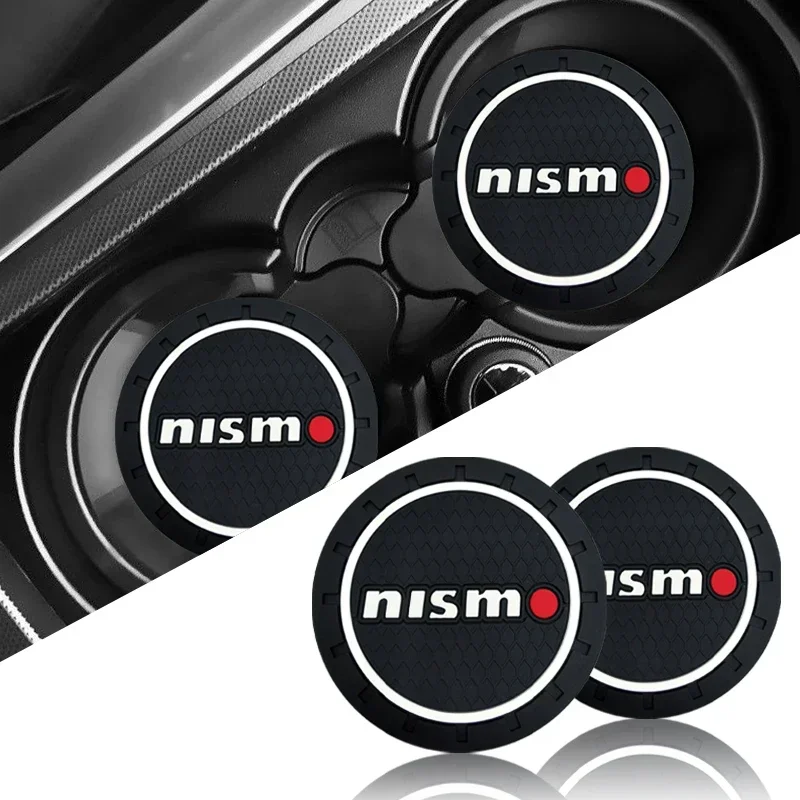 2Pcs Auto Coaster Wasser Tasse Flasche Halter Anti-slip Pad Matte Silica Gel Flasche Halter Pad für Nissan Nismo auto Zubehör Image
