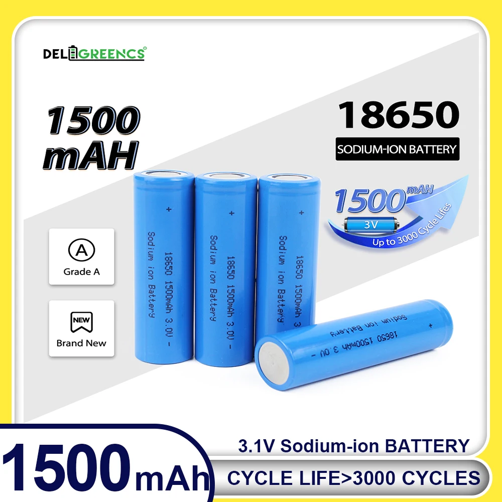 18650 1500 mAh 3,1 V wiederaufladbarer Natrium-Ionen-Akku Recarregavel Lithium-Ionen-Akku für LED-Taschenlampenrasierer Elektrisches Spielzeug Image