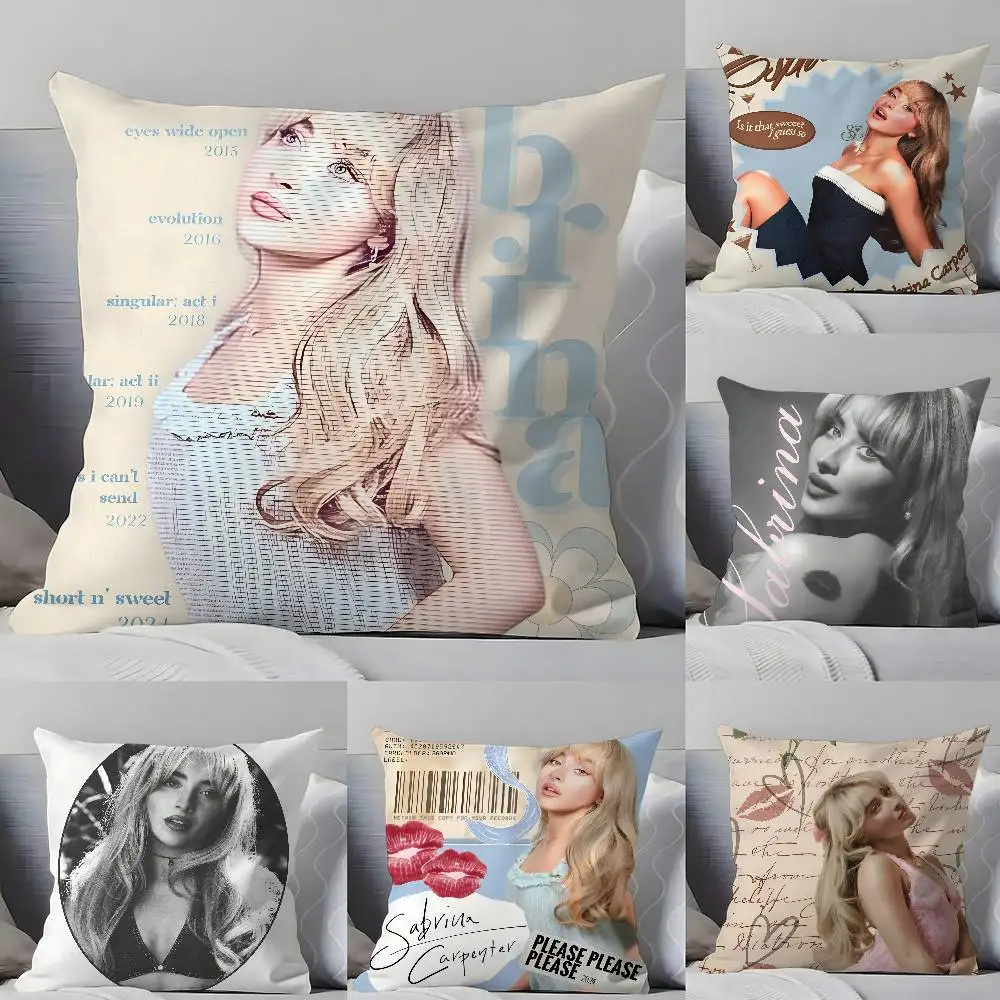 Singer S-S-S-Sabrina C-Carpenters Kissenbezug, weicher, hautfreundlicher und bequemer Kissenbezug mit verstecktem Reißverschluss Image
