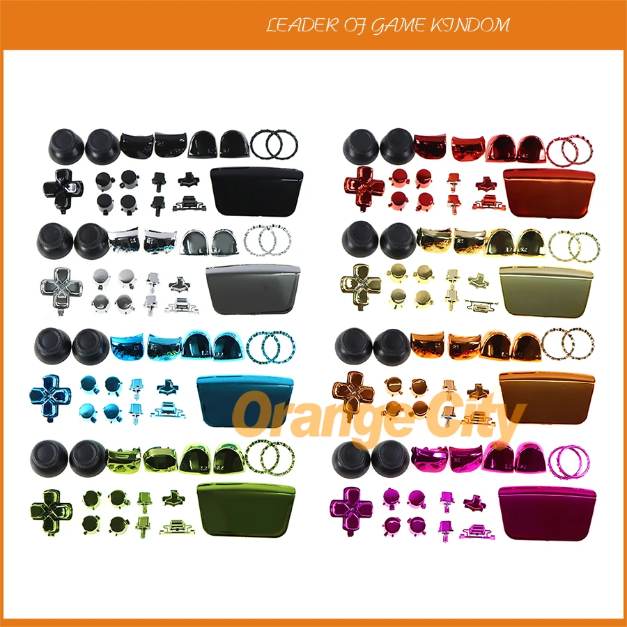 1 Set PS5 V1.0 Chrom Galvanisieren Taste D-pad Teilen Tasten Kit Joystick Kappen Ersatz Für PS5 Controller Gamepad Image
