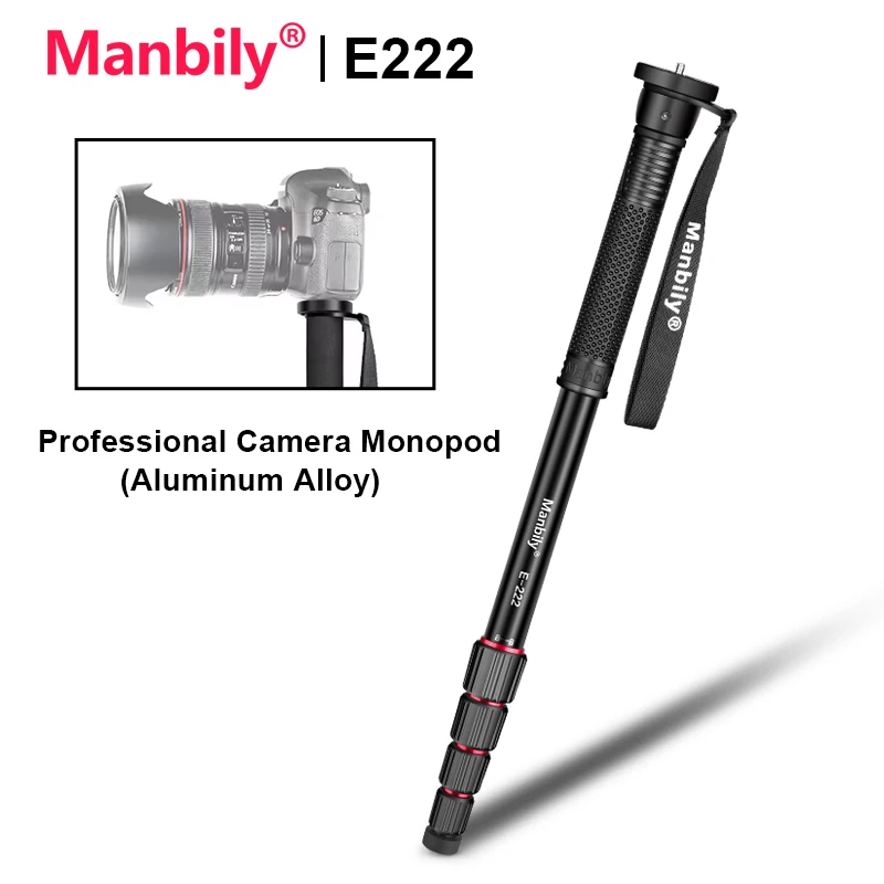 Manbily E222 Kamera Einbeinstativ Aluminium Fotografie Spazierstock Leicht Für Canon Sony Kamera Video Kamera Mount Adapter