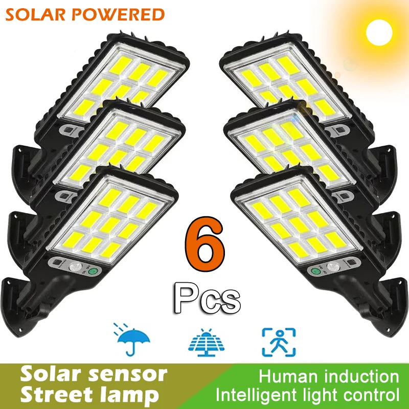 1 ~ 6PCS Solar Straße Licht LED Solar Garten Lampe 3 Modus Im Freien Wasserdichte Motion Sensor Solar Wand Beleuchtung für Terrasse Garten