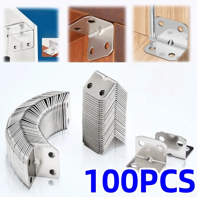 50/10 Stück Winkeleisenplattentisch, Stuhl, Schrank, Kleiderschrank, fester Anschluss, 90-Grad-Winkel-Eisenplattenhalterung Image