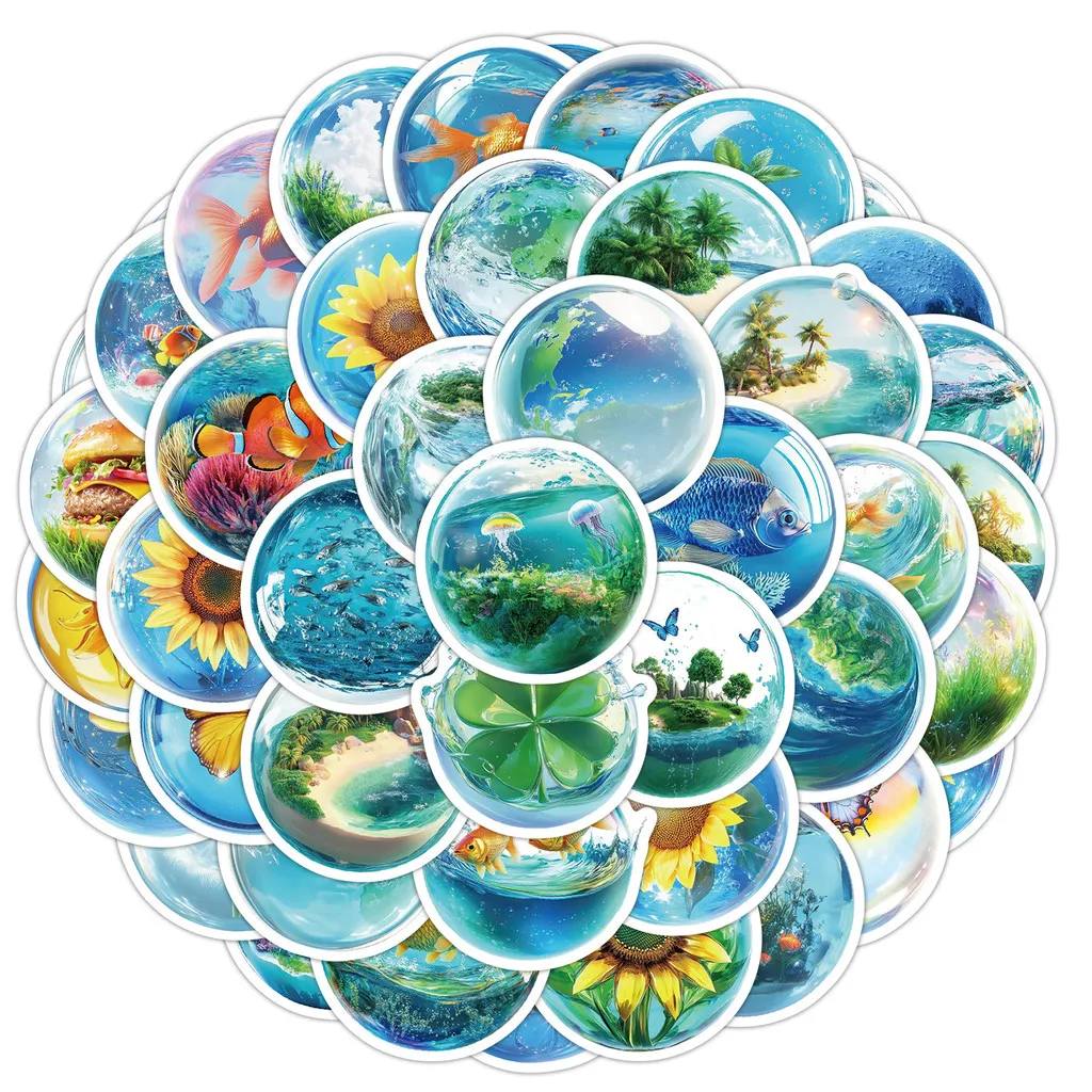 50 Blatt Kawaii Flora & Fauna Kritzelaufkleber – EN71-zertifiziertes wasserfestes Vinyl für Hand- und Telefondekoration. AufnahmeYourLife Store Image