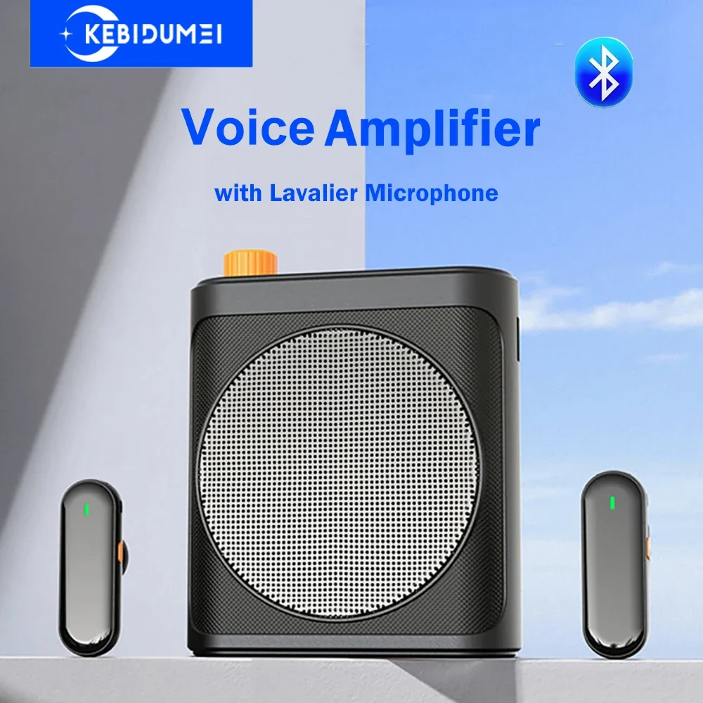 Tragbares Sprach-Megaphon mit Lavalier-Mikrofon, Audioverstärker, kabelloser Lautsprecher für Lehrer, ältere Menschen, Reiseleiter, Trainer Image