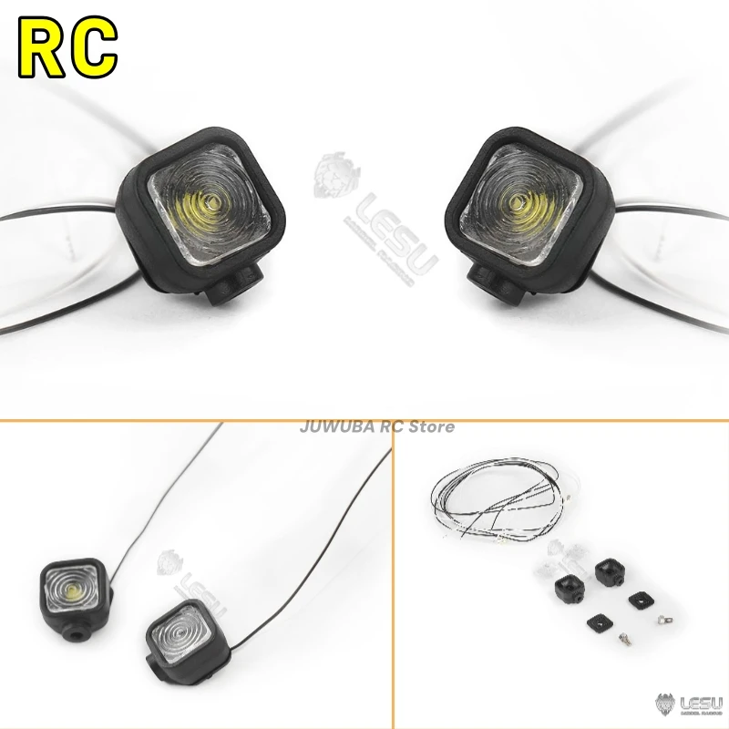 2 PCS RC Spielzeug Auto Crawler LED Squar Licht Scheinwerfer Beleuchtung Für Tamiya 1/14 RC Lkw Radlader 1/12 Crawler auto TRX4 Teile