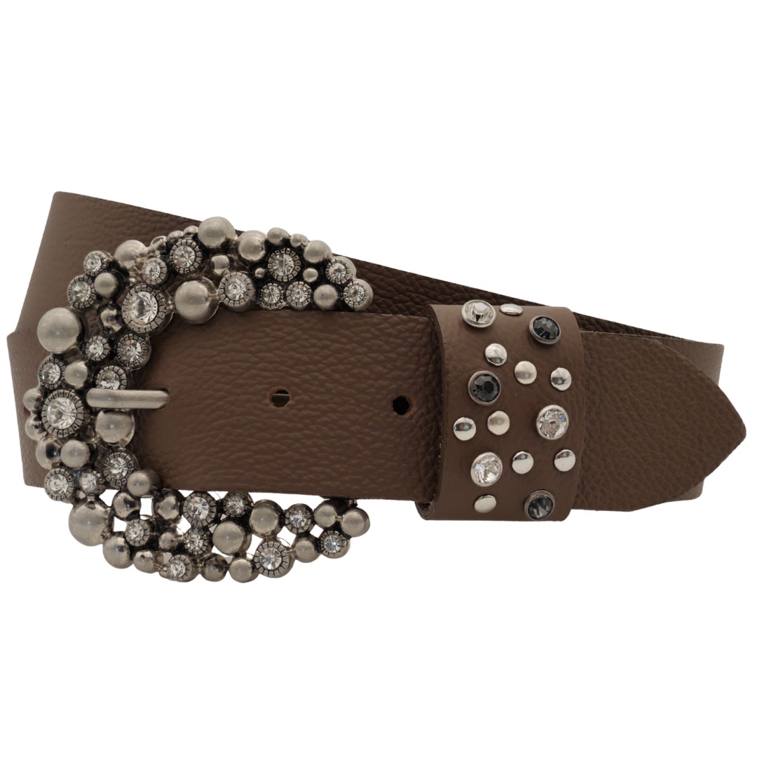 Ledergürtel ANNAMATONI "AnnaMatoni Ledergürtel Zia2 Ledergürtel Zia2", Damen, Gr. TW115 - 130cm Gesamtlänge, braun (braun 690), 100% Leder, Gürtel Ledergürtel