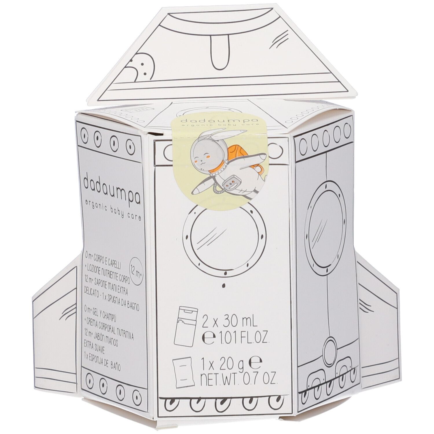 Dadaumpa Kit Razzo 12mesi+ Bagnetto e Cura Corpo 1 pz Set