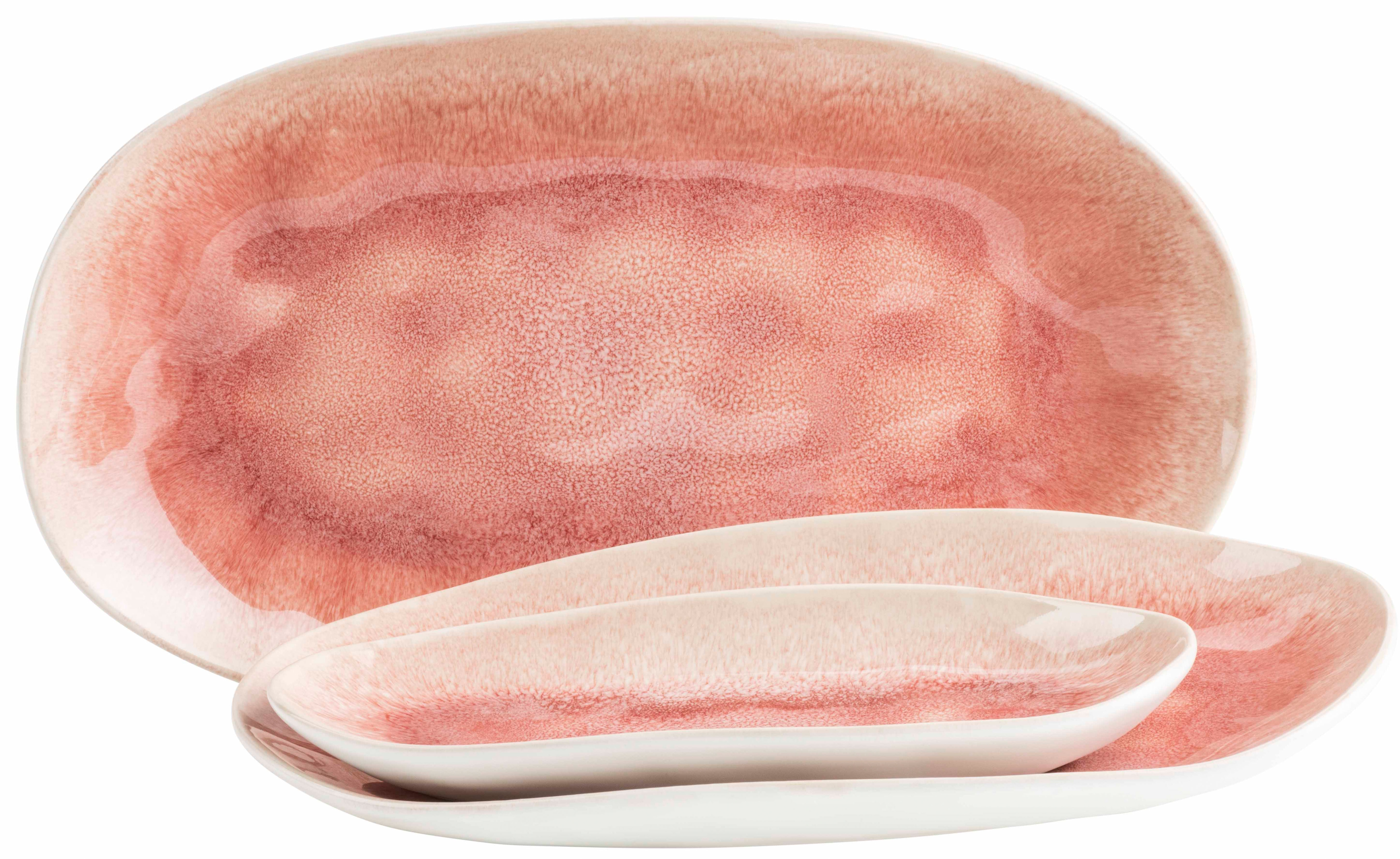 Servierplatte MÄSER "Frozen, Servierplatten-Set, Steinzeug", beere, Steinzeug, Servierplatten, Servierplatte