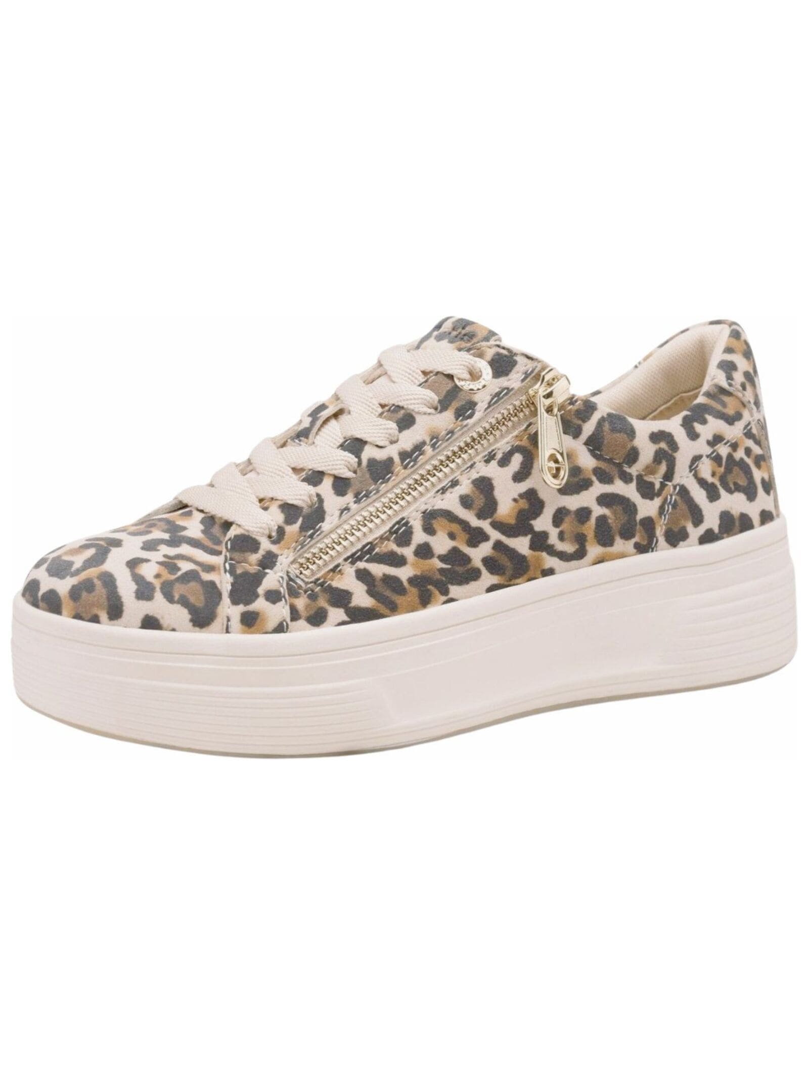 Plateausneaker TAMARIS "Tamaris Sneaker Leder/Textil", Damen, Gr. 39, leopard, Leder, Textil, Schuhe Plateausneaker