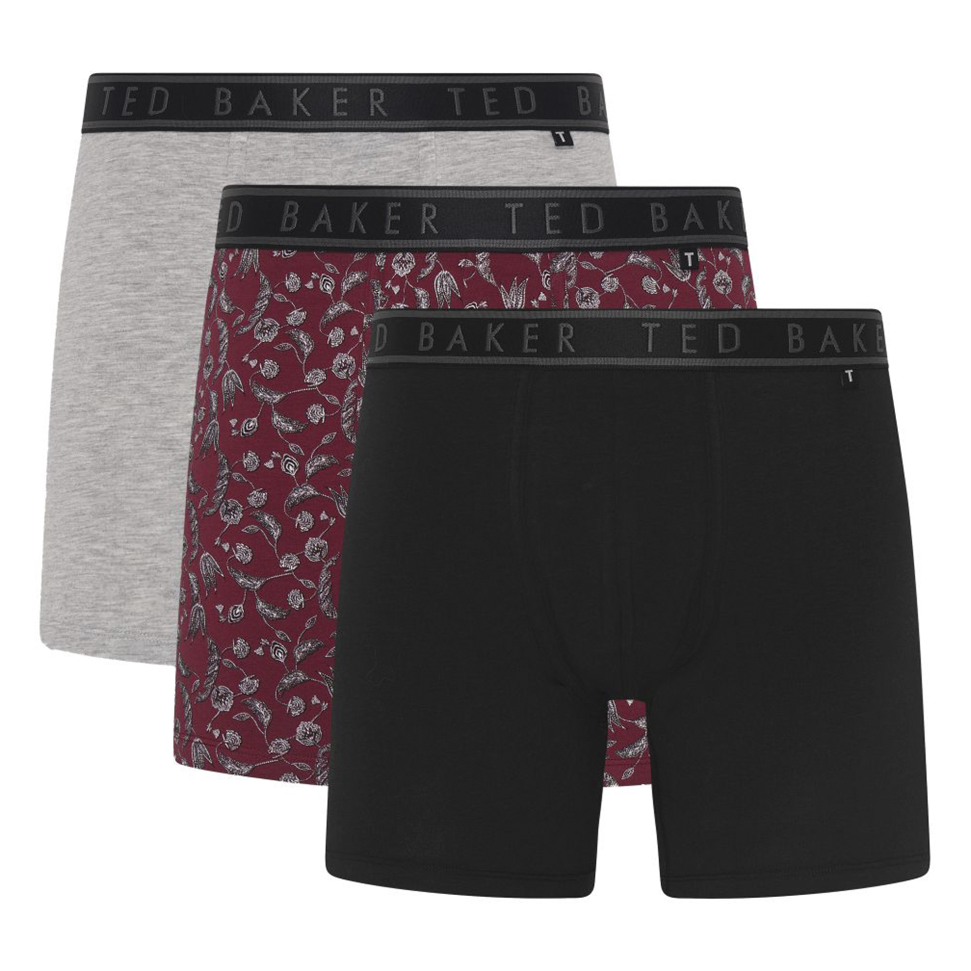 Ted Baker 3 Pack Mens Soft Breathable Cotton Boxer Brief Underwear - Grey - Size X-large | Ted Baker Sale | Discount Designer Brands