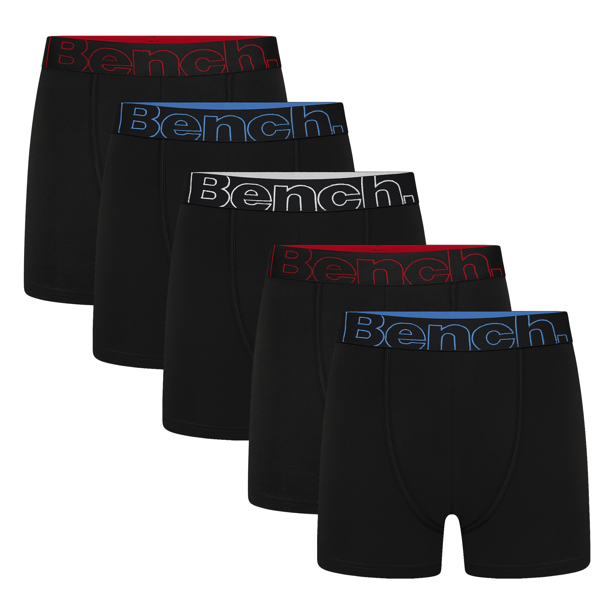 Bench 5 Pack Mens Cotton Boxers Underwear - Brento Collection - Black - Size Large | Bench Sale | Discount Designer Brands