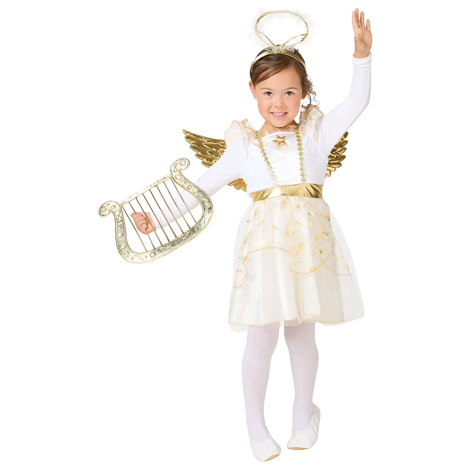 Robe pour enfant "petit ange", blanc/doré