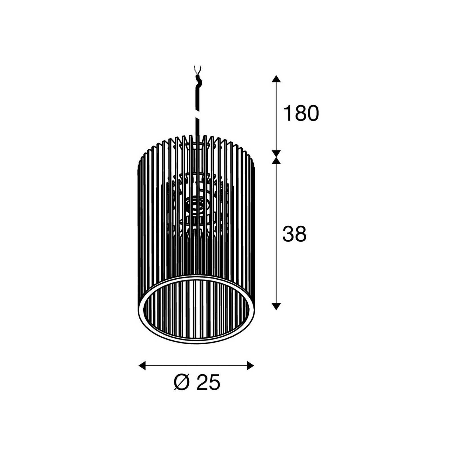 SLV Hängelampe Wud, dimmbar, Holz hell, für Wohn- / Esszimmer, Holz, Pendelleuchte