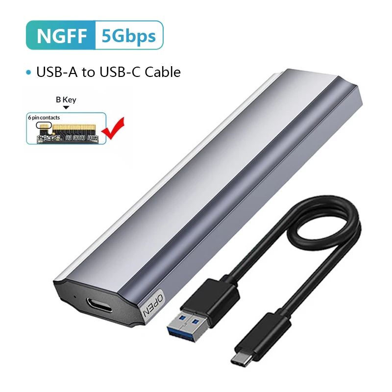 UTHAI M11 Werkzeugloses M.2 SSD-Festplattengehäuse NGFF/5 Gbitp Dual Protocol Typ-C 3.1 Solid State Drive-Gehäuse für Speichererweiterung Image