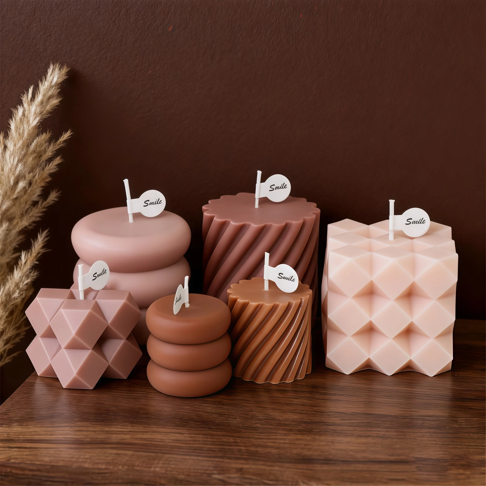 3D geometrische Kerze Silikonform DIY Raute Würfel Duftkerze Seife Harz Gussform handgemachtes Geschenk Home Decor Werkzeug Image