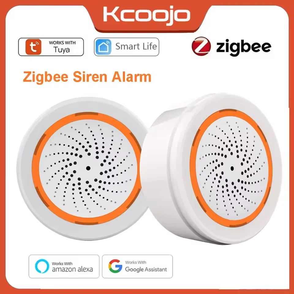 Tuya ZigBee sirène intelligente alarme son et lumière sirène capteur 90dB vie intelligente sirène App télécommande système d'alarme de sécurité à domicile