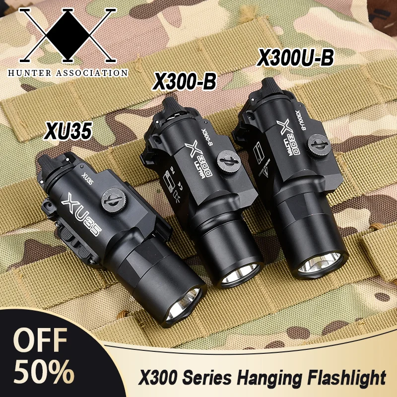 WADSN Tactic X300 X300U Metall Hängende Pistole Taschenlampe Strobe LED Fit 20mm Schiene Airsoft X300-B X300U-B XU35 Jagd Gun Licht Image