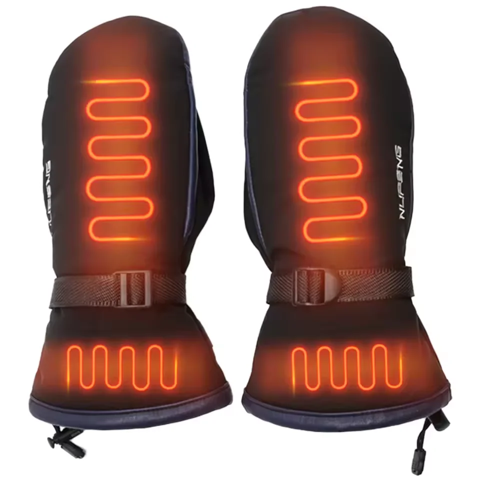 Elektrische Heizhandschuhe, USB-Aufladung, Handwärmer-Handschuhe, wasserdicht, 3-Gang-Temperatur, beheizte Handschuhe für Outdoor-Camping, Wandern Image