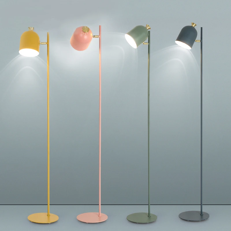 Moderne Stehlampe Bunte minimalistische Eisen Stehlampen für Wohnzimmer Schlafzimmer Nordic Home Decor Licht E27 Nachttisch Stehlampe