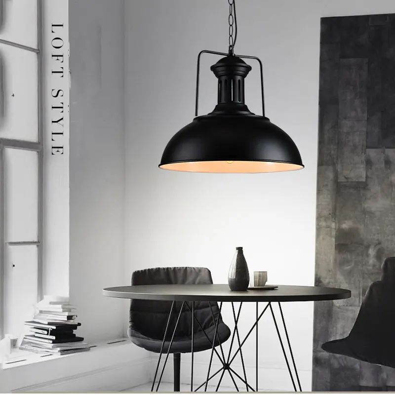Nordic Einzigen Kopf Anhänger Lampe Droplight,Vintage Eisen Lampe Schlafzimmer Esszimmer Cafe Restaurant Gang Retro Loft Anhänger Licht Image