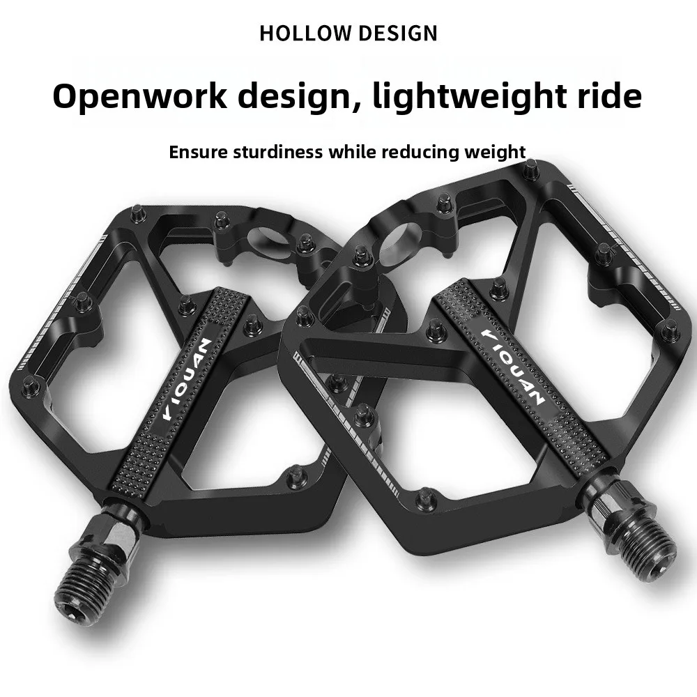 Pedale per bicicletta da strada di montagna Pedale in lega di alluminio Pedale doppio DU Pedale per unghie allargato antiscivolo Accessori per biciclette Pedali Mtb