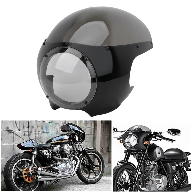 Motorrad 5 3/4 "Frontscheinwerfer Verkleidung Abdeckung Windschutz Für Harley Sportster 883 1200 XL Dyna 39mm Gabel Cafe Racer Image