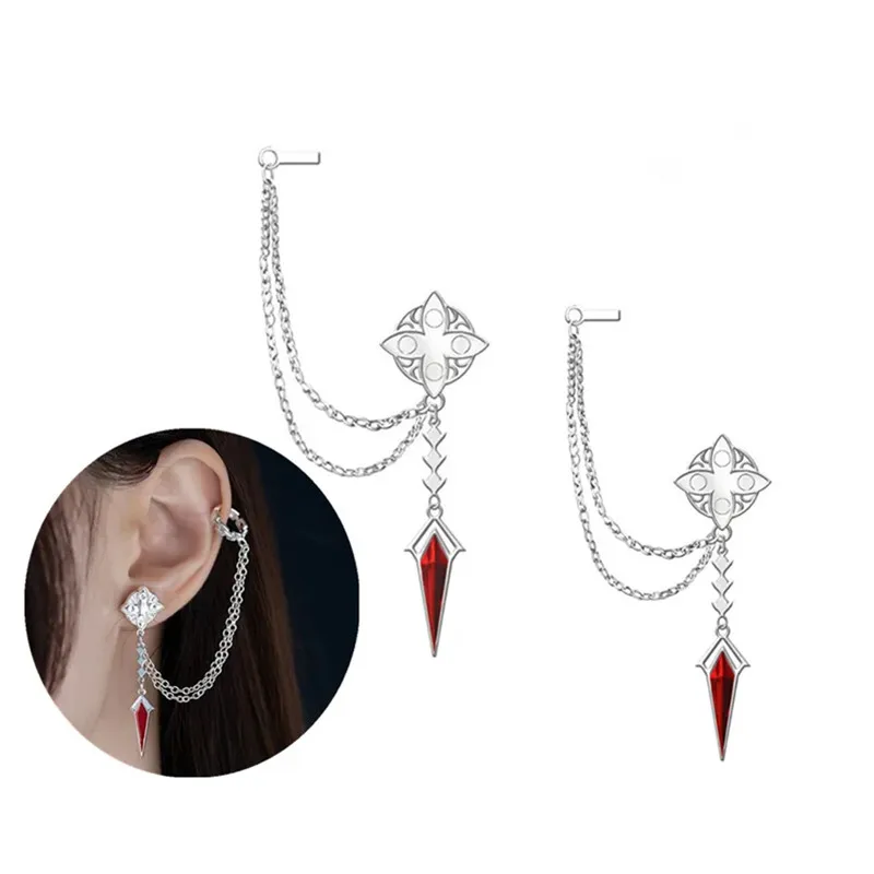 Gioco Cosplay Eleven Fatui Harbingers Cosplay Tartaglia retrator dotore gioielli orecchini a bottone accessori per orecchini regalo