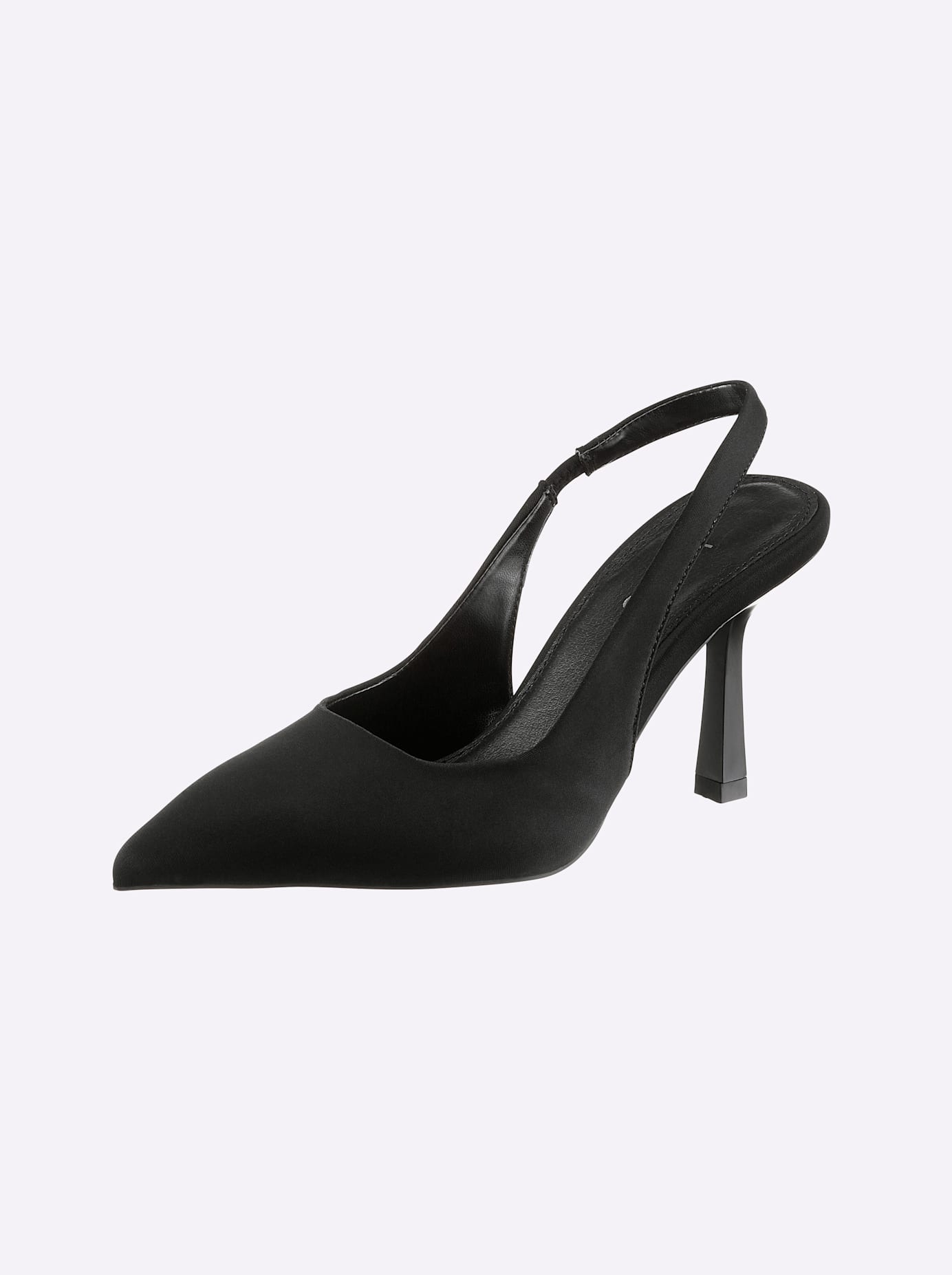 Slingpumps HEINE, Damen, Gr. 41, schwarz, Textil, Schuhe Slingpumps