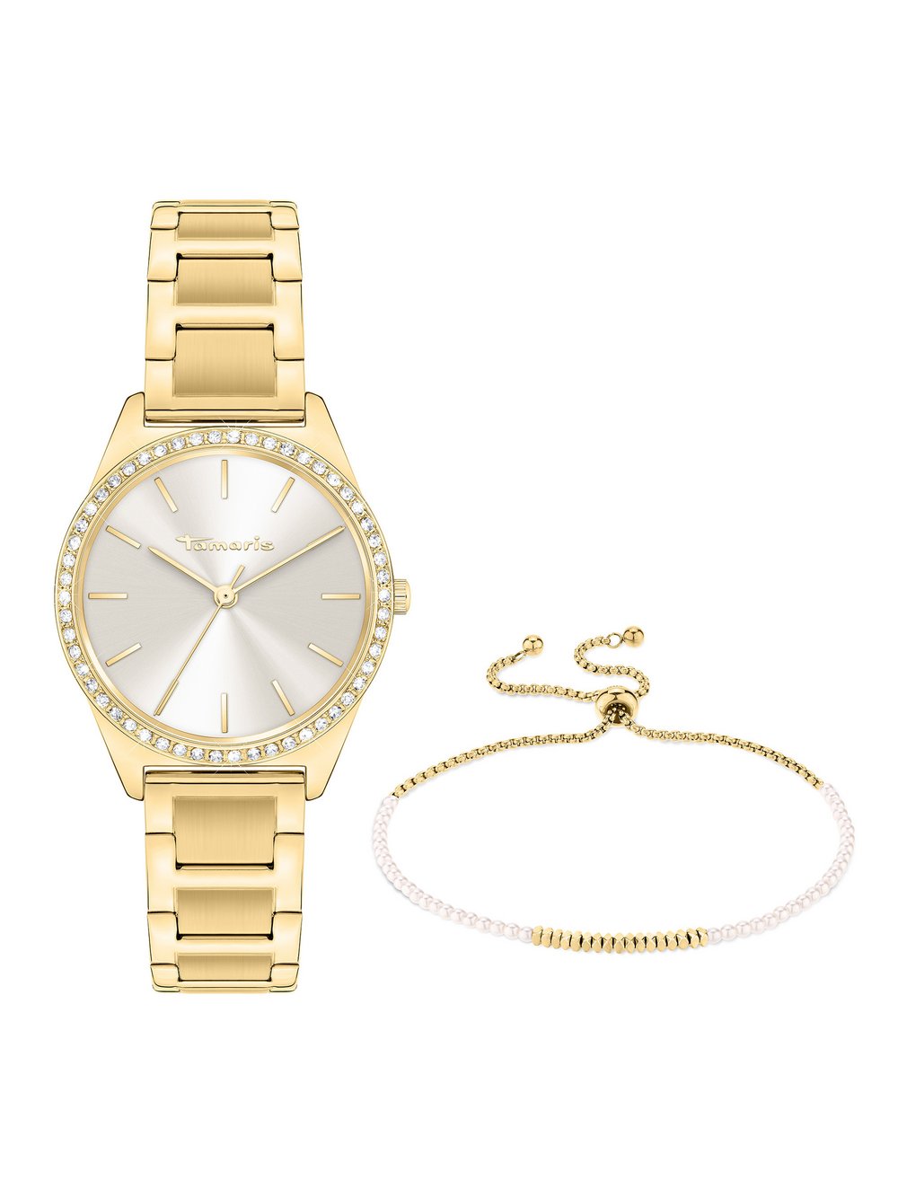 Tamaris Armbanduhr & Armband Set Damen gold, ONE SIZE