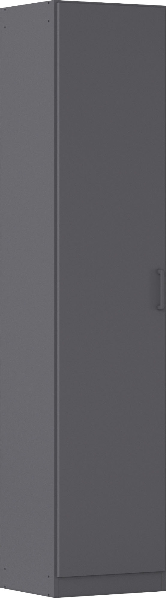 Mehrzweckschrank RAUCH "Garderobe Kleiderschrank Schrank Schuhschrank Putzschrank MINOSA", graumetallic, griffe graumetallic, B:47cm H:210cm T:41cm, Holzwerkstoff, Schränke, Mehrzweckschrank