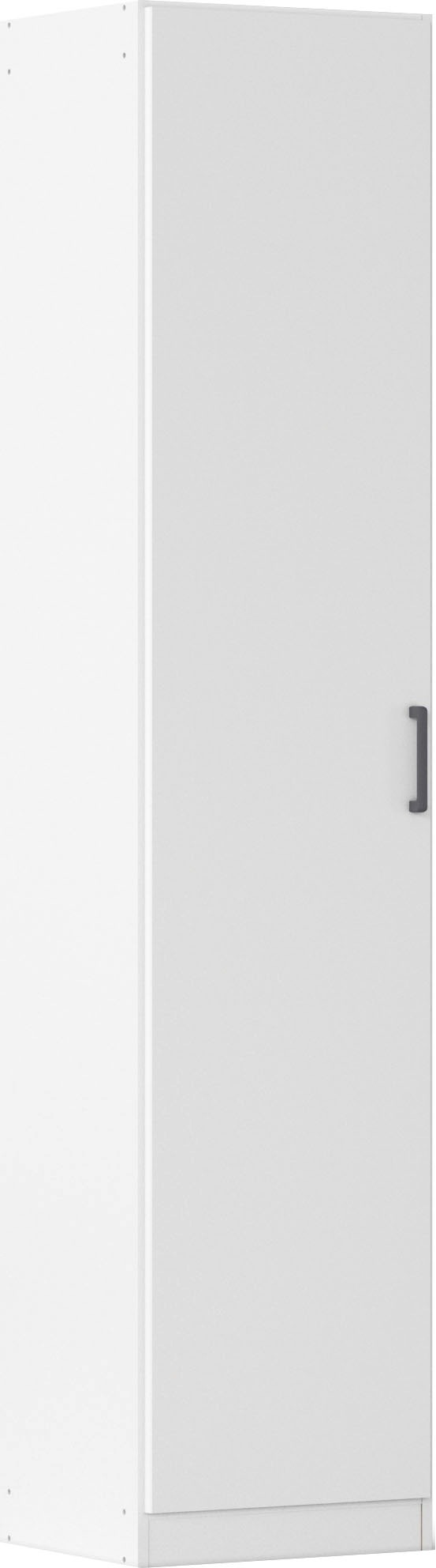 Mehrzweckschrank RAUCH "Garderobe Kleiderschrank Schrank Schuhschrank Putzschrank MINOSA", alpinweiß, griffe graumetallic, B:47cm H:210cm T:41cm, Holzwerkstoff, Schränke, Mehrzweckschrank