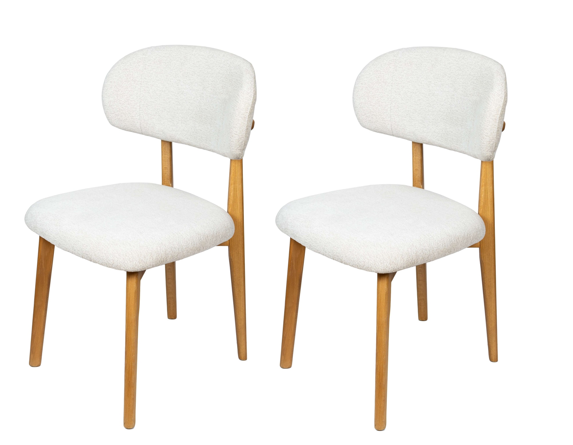 Esszimmerstuhl HOME AFFAIRE "Nomo Polsterstuhl, Küchenstuhl, 4-Fußstuhl", cremeweiß, eiche farbe, B:54cm H:85cm T:85cm, Massivholz, Polyester, Stühle, Esszimmerstuhl, Chenille, Massivholzbeine, Retro