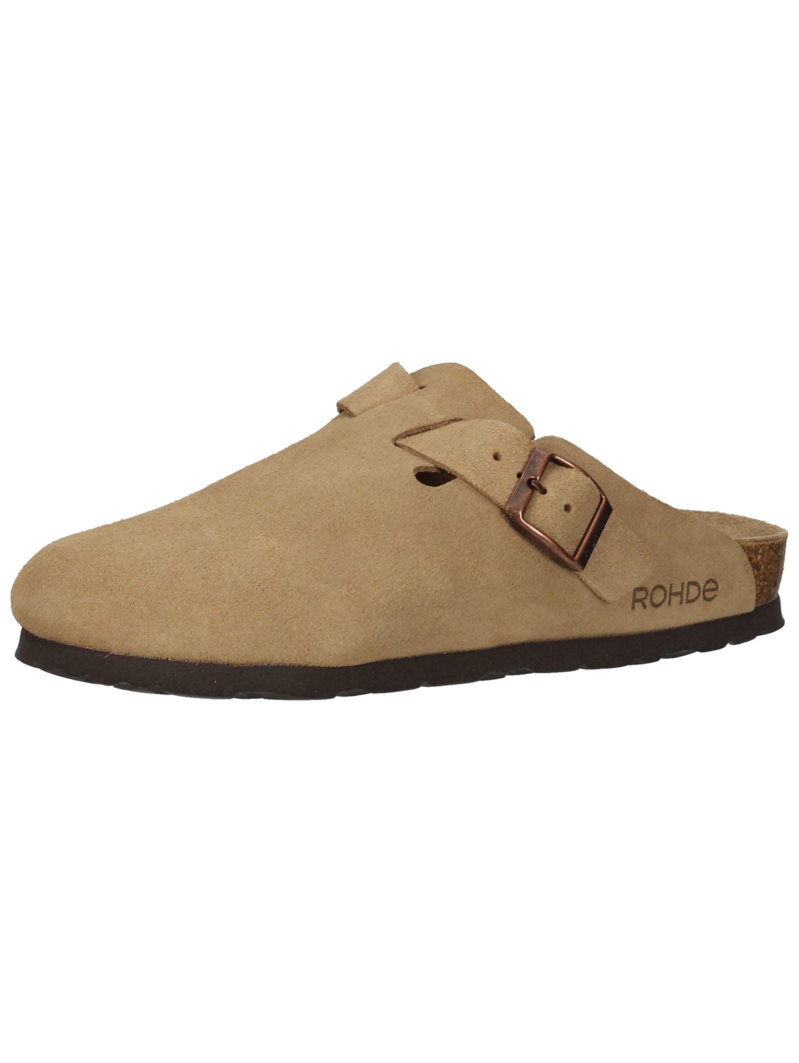 Hausschuh ROHDE "Rohde Hausschuhe Veloursleder", Damen, Gr. 40, natur, Veloursleder, Schuhe Hausschuh