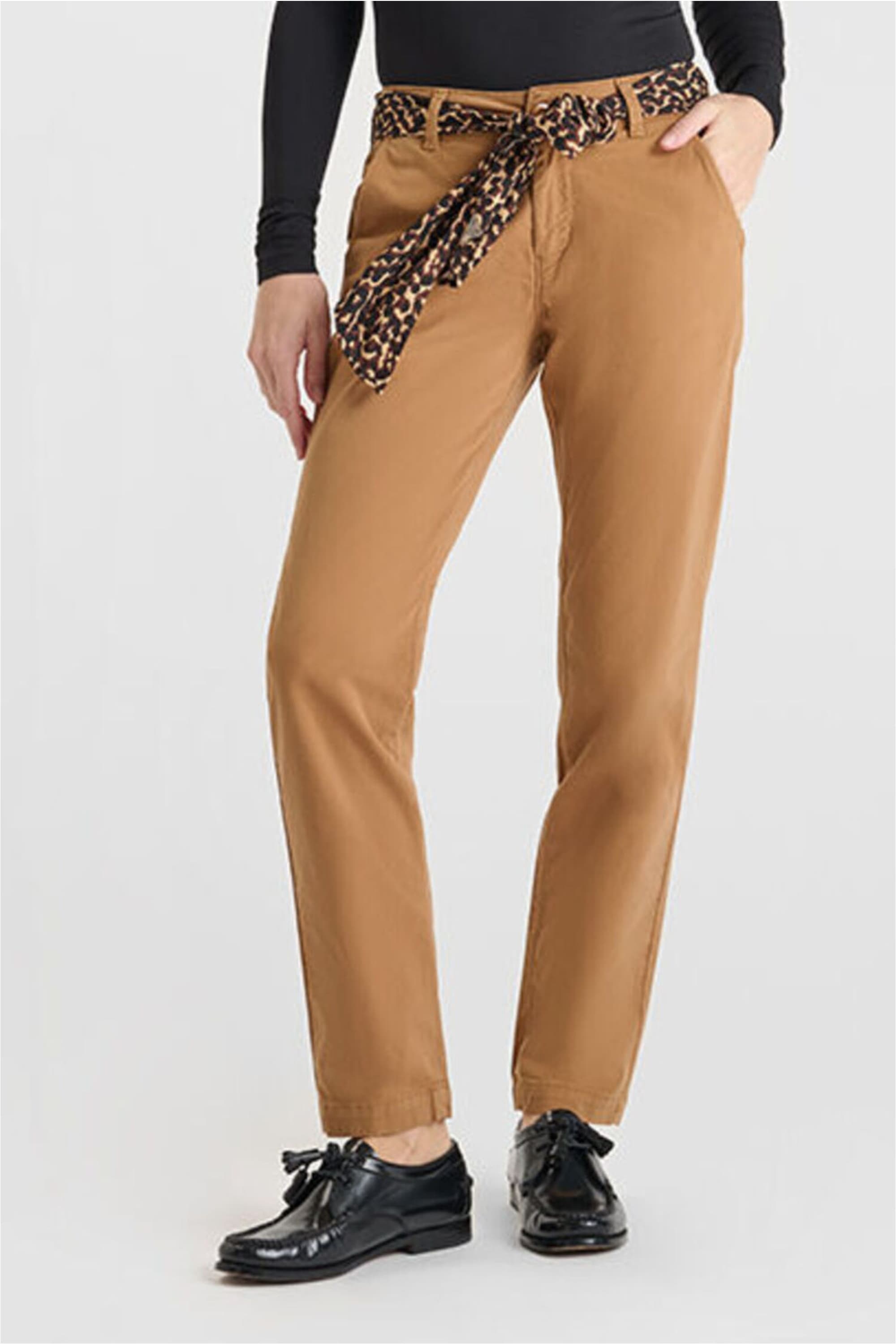 Chinohose LE TEMPS DES CERISES "KRISTIN", Damen, Gr. 25, US-Größen, braun, 98% Baumwolle, 2% Elasthan, unifarben, Hosen Chinohose