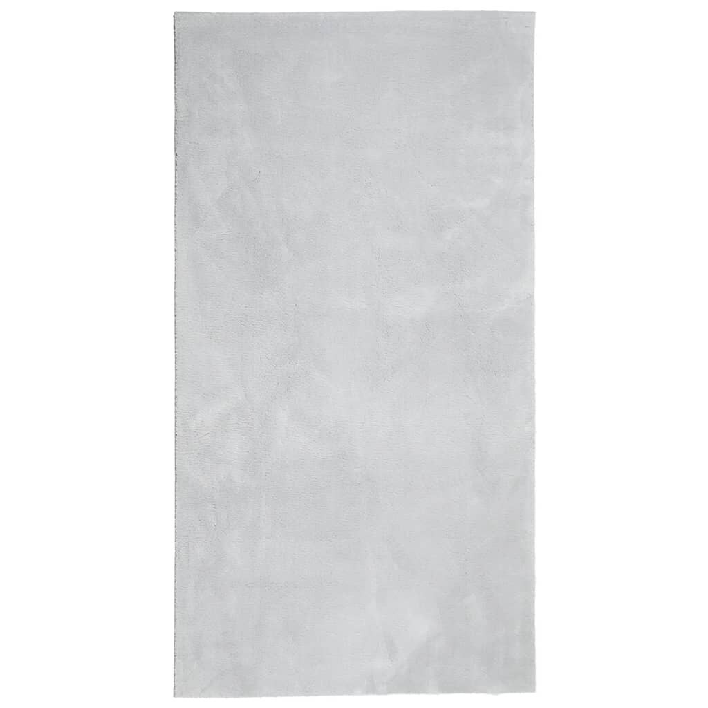 vidaXL Teppich HUARTE Kurzflor Weich und Waschbar Grau 80x150 cm Image
