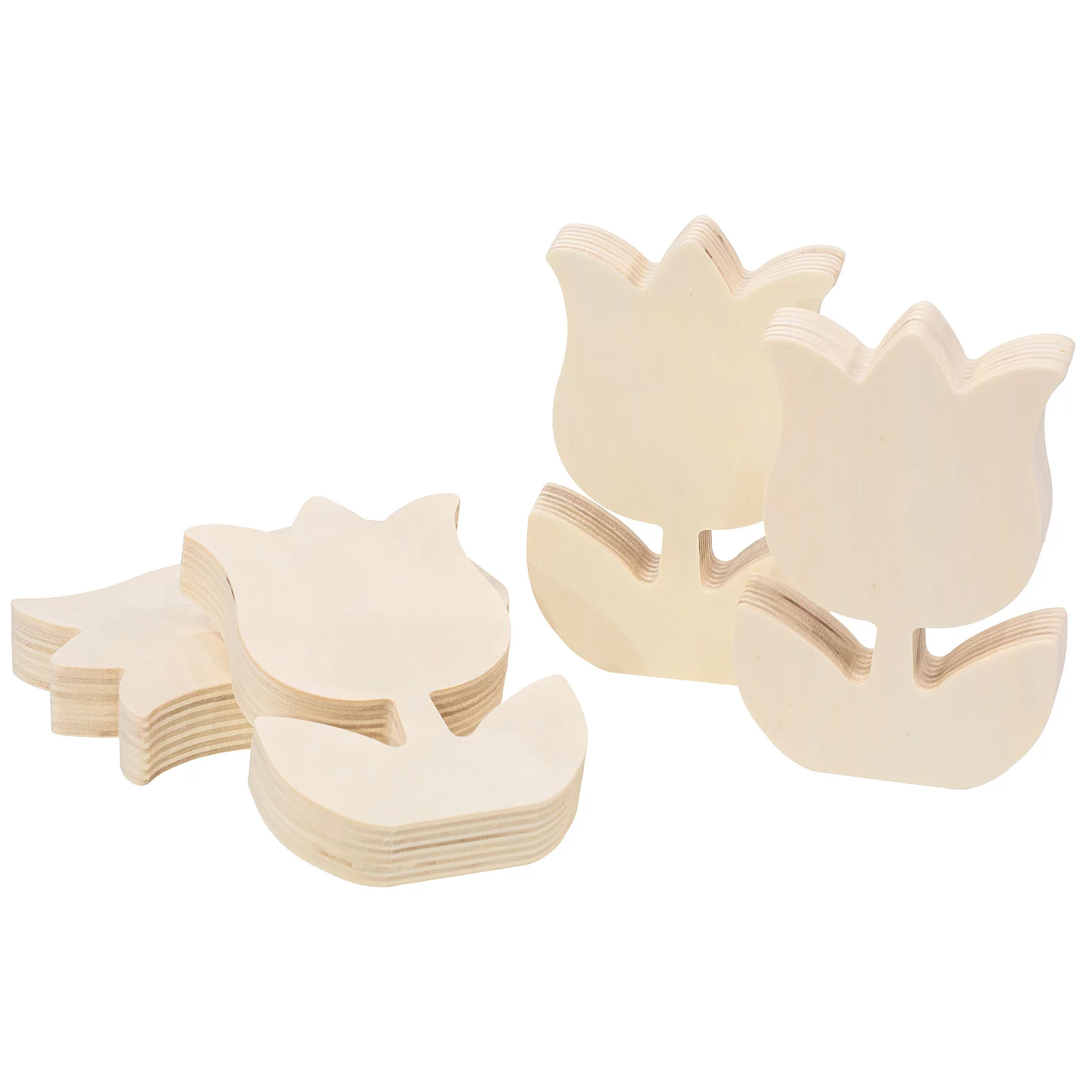 Tulpen aus Holz, 12 x 8 cm, 4 Stück Image