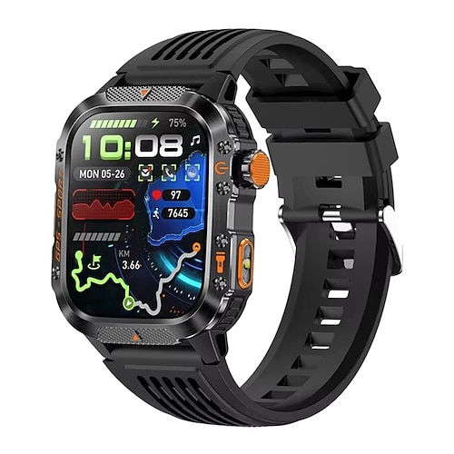 ht36 orologio intelligente da uomo con GPS integrato, bussola, altimetro, impermeabile 5 atm, frequenza cardiaca, chiamata wireless, smartwatch sportivo AMOLED HD