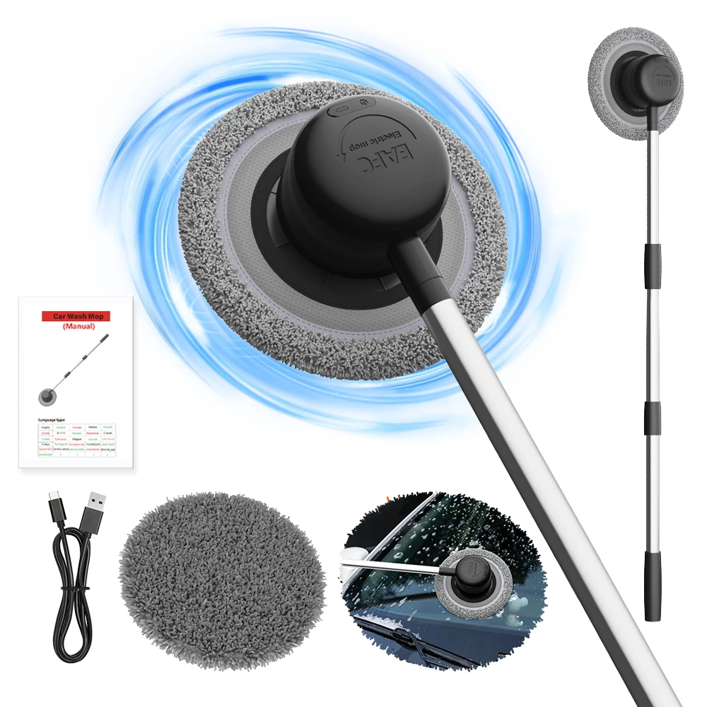 2025 elektrische Auto Waschmaschine Mopp Schaum Waschen Pinsel Für Dach Fenster Reinigung Wartung Drei-Abschnitt Teleskop Mopp Auto Zubehör Image