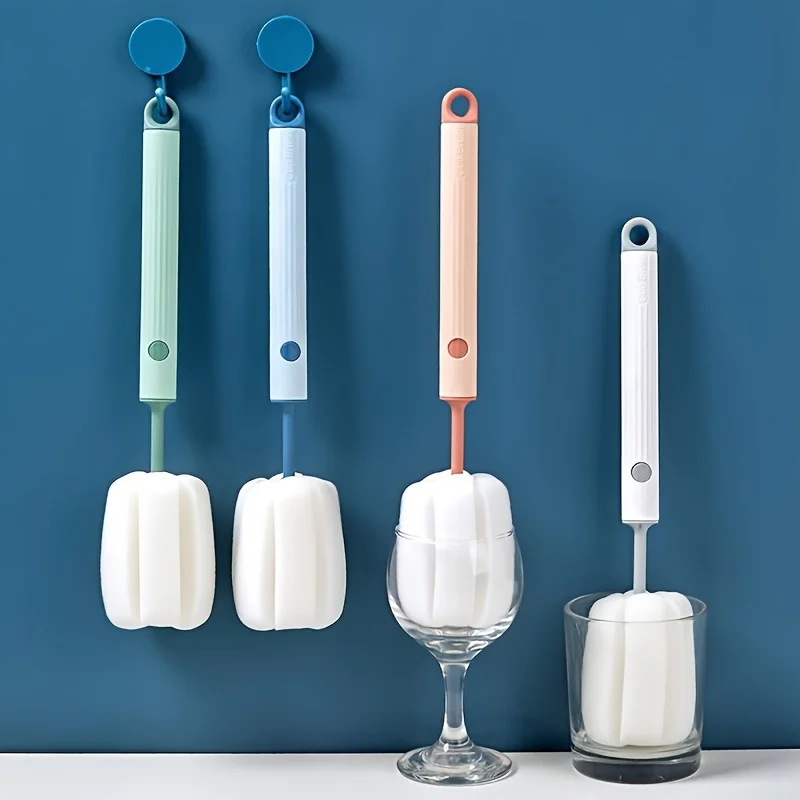 1, weiche Schwammbecherbürste mit langem Griff, Reinigungsbürste für Wasserkocher, Wasserbecher, Becher, Glasbecher, Küchenreinigungsmittel Image
