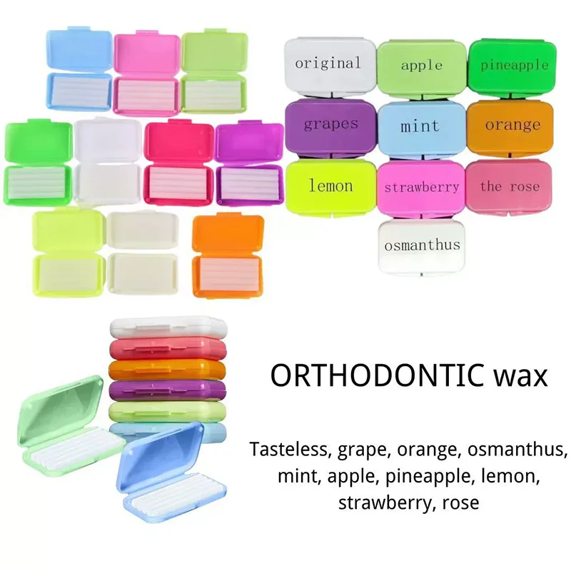 Zahnärztliches kieferorthopädisches Linderungswachs mit Fruchtgeschmack, 5 Düfte schützt die Lippen und Zahnfleisch vor Reizung bei Beugelpatienten Image