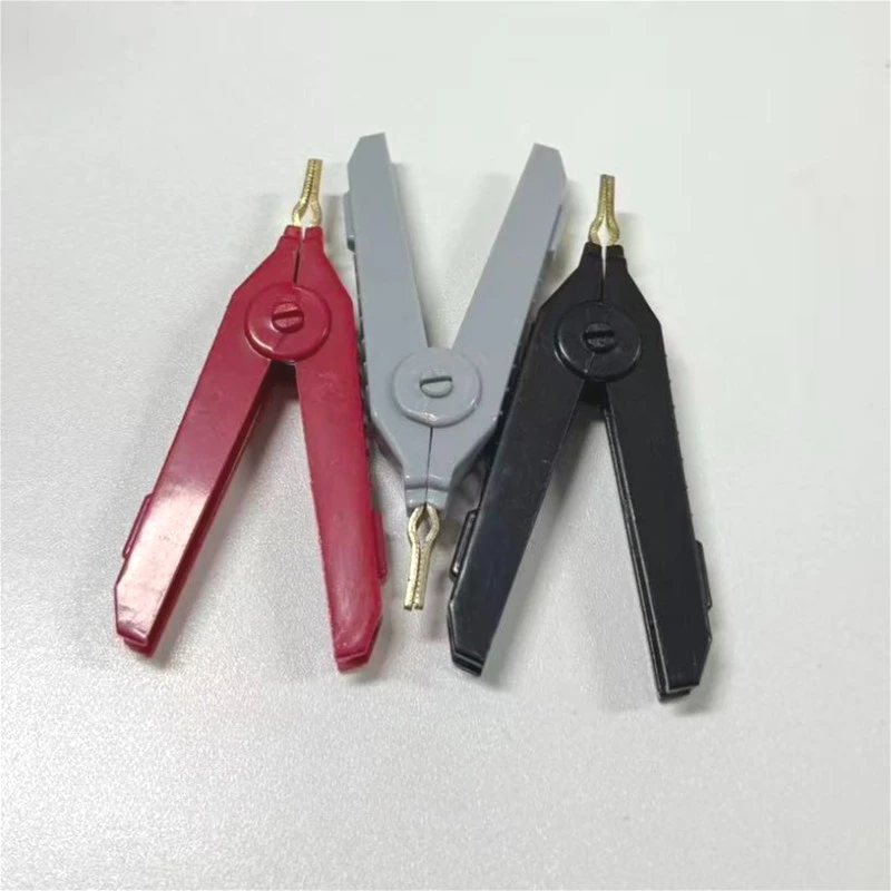 20A reines Kupfer LCR Kelvin Testclip Krokodilklemme positiver und negativer Pol flacher Mundwiderstand Brückenclip Entenschnabelclip Image
