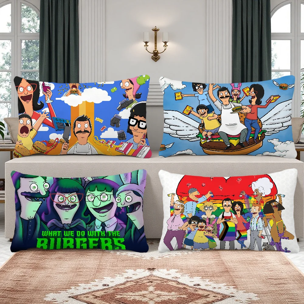 Lustige Kunst Cartoon B-Bobs B-Burgers Kissenbezug Rechteckiger Kissenbezug Home Sofa Wohnzimmer Coffee Shop Kissenbezug Image