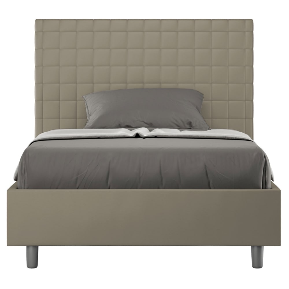 Lit sans sommier rembourré 120x200 similicuir cappuccino