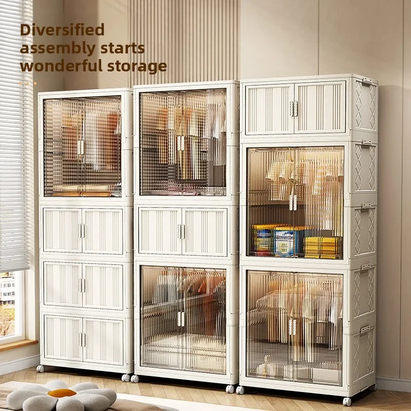 Installationsfreier Kindergarderobe aus Kunststoff für den Haushalt, einfacher Aufbewahrungsschrank